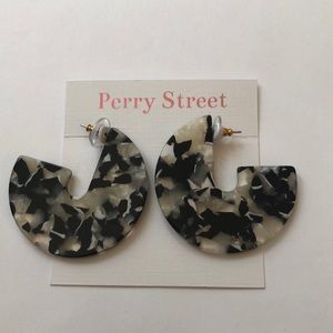Perry Street Statement Disc Hoop Earrings Tortoise